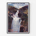 Manifesto turistico vintage – Gimel, la Grande Cascade, presentato in una cornice sottile su una parete chiara.