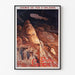 Manifesto turistico vintage – Grotte di Lacave, Rocamadour, presentato in una cornice sottile su una parete chiara.