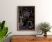 Manifesto turistico vintage – Vichy, PLM, incorniciato sopra una credenza in legno, tra piante.