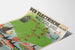Manifesto turistico vintage – Waterland, tram elettrico, mostrato su un foglio curvo, vista prospettica.