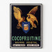 Manifesto vintage Cocofruitine, burro vegetale, esposto in una cornice sottile su una parete chiara.