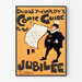 Manifesto vintage Dudley Hardy, comic guide, presentato in una cornice sottile su una parete chiara.