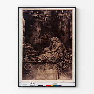 Manifesto vintage Emprunt de Verdun... 6%, esposto in una cornice sottile su una parete chiara.