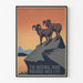 Manifesto vintage National Parks Preserve Wild Life, presentato in una cornice sottile su una parete chiara.