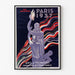 Poster vintage Paris 1937, Arts et techniques, esposto in una cornice sottile su una parete chiara.