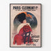 Manifesto d’epoca Paris-Clermont, stagione invernale, presentato in una cornice sottile su una parete chiara.