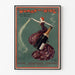 Manifesto vintage Woman and Wine, Princess’s Theatre, presentato in una cornice sottile su una parete chiara.