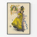 Poster vintage Alice di Sylva in abito giallo