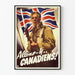 Poster vintage Allons-y Canadiens per decorazione murale patriottica