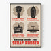 Poster vintage americano per la raccolta di gomma usata