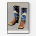 Poster American Porcelain - Stivali western in porcellana