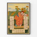 Poster Calendario Aprile Maggio Giugno con Illustrazione Vintage Fiorita