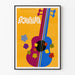 Poster decorativo Atchafalaya con chitarra colorata