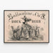 Poster vintage Ballantine & Co Bock Beer New York — quadro incorniciato alla parete