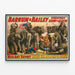 Poster Circo Barnum & Bailey Elefanti e Miss Amy Dupont — quadro incorniciato alla parete