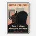 Poster retrò Battle for Fuel - Risparmia gas abbassando il riscaldamento