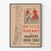 Poster vintage Carta ciclistica Harper's Round Table