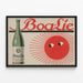 Poster pubblicitario vintage Boa-Lie con bottiglia e sole illustrato — quadro incorniciato alla parete