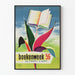 Poster Settimana del Libro 1956 Illustrazione Fiore e Libro