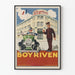 Poster pubblicitario vintage Boyriven 1931 auto e edificio Art déco