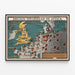 Poster vintage Carta britannica « Britain Spearhead of Attack » — quadro incorniciato alla parete