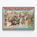 Poster vintage Buffalo Bill's Wild West e Congresso dei Rough Riders — quadro incorniciato alla parete