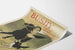 Poster vintage Bushy con bambino a cavallo e cane