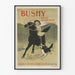 Poster vintage Bushy con bambino a cavallo e cane
