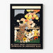 Poster vintage donna con palloncini festa popolare