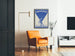 Poster vintage blu Calcoleol con pesce stilizzato