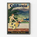 Poster vintage California Questo estate viaggia in treno
