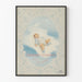 Poster vintage di bambino addormentato incorniciato con pizzo