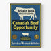 Poster promozionale vintage di carne bovina Canada-Bretagna