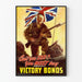 Poster vintage soldato britannico e nastri di vittoria