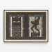 Poster Catalogo Prima Esposizione Internazionale Moderna - Design Grafico in Bianco e Nero — quadro incorniciato alla parete