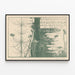 Poster artistico vintage con piante acquatiche e pesci — quadro incorniciato alla parete