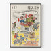 Poster satirico di influenze militanti nella Cina contemporanea
