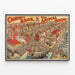 Poster vintage Christy Bros. Spettacolo di Animali Selvaggi del Circo — quadro incorniciato alla parete