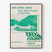 Poster vintage reclutamento guardacoste apprendistato barca