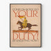 Poster vintage militare Come On Boys Do Your Duty