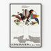 Poster Conservazione annuale con uccelli e albero stilizzato