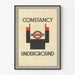 Poster vintage della metropolitana di Londra, design grafico di costanza