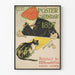 Poster vintage calendario 1897 con artista e gatto