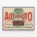 Poster pubblicitario vintage Cycles Automoto Usines Saint-Étienne — quadro incorniciato alla parete