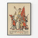 Poster vintage di sostegno economico Volksherstel con personaggi medievali