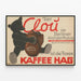 Poster vintage orso e caffè Kaffee Hag — quadro incorniciato alla parete