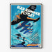 Poster vintage aeroplano e aviatrice