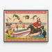 Poster vintage del circo Barnum & Bailey, spettacolo equestre e acrobati aerei — quadro incorniciato alla parete
