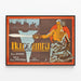 Poster vintage Die Nibelungen con guerriero combattente e spada — quadro incorniciato alla parete