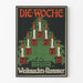 Poster vintage Die Woche numero di Natale con candele natalizie